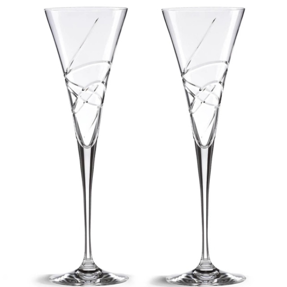 NIB Lenox Adorn Crystal 2-piece Toasting Flute Set